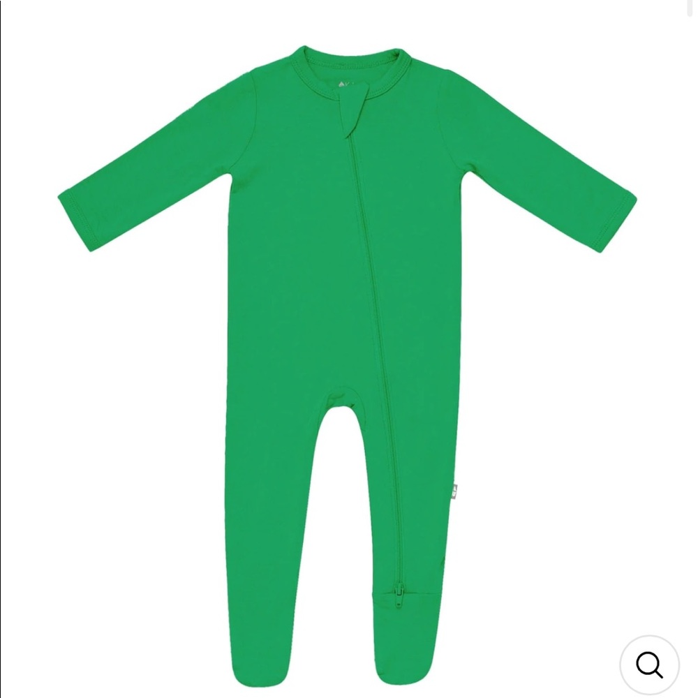 Kyte BABY Zippered Footie in Fern. Size 18-24m